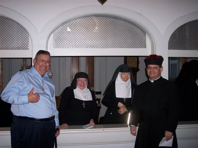 Bill Polokiewicz and R. Perez with Mother Rose Mary and Sr. Michelle